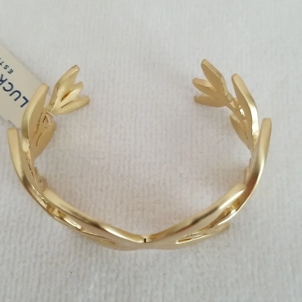 New Lucky Brand Organic Leaf Cuff Bracelet - Picture 5 of 7